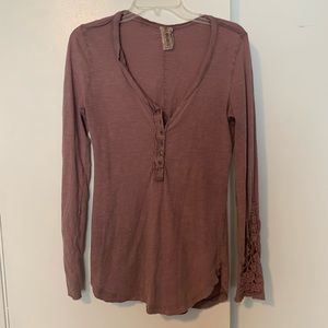 Free People Long Sleeve Top Mauve
